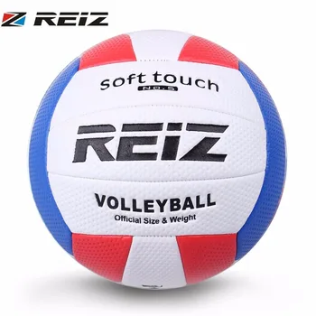 

REIZ Soft Touch Volleyball Ball Training Competition Ball PU Leather Standard Size 5 Outdoor Indoor Volleyball Ball For Students