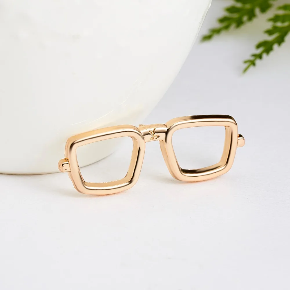 Fashion Glasses Sunglasses Frame Openwork Scissor Badge Small Brooch Pin Suit Dress Shirt Collar Women Men Clothing Accessories