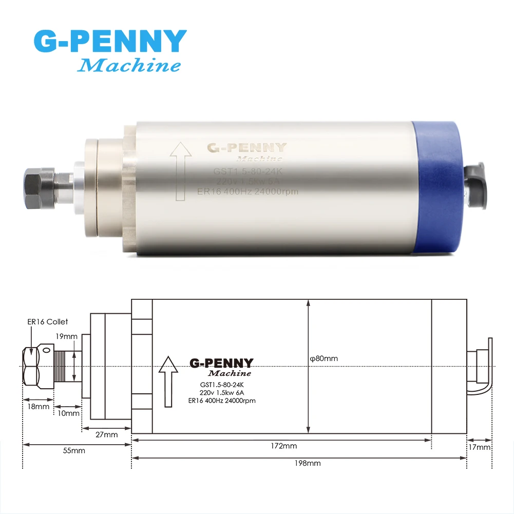 CNC и ɵ, 1.5kw ER16  ɵ, 400Hz 0-24000rpm,  4  е, 0.01mm  ۾ ɵ
