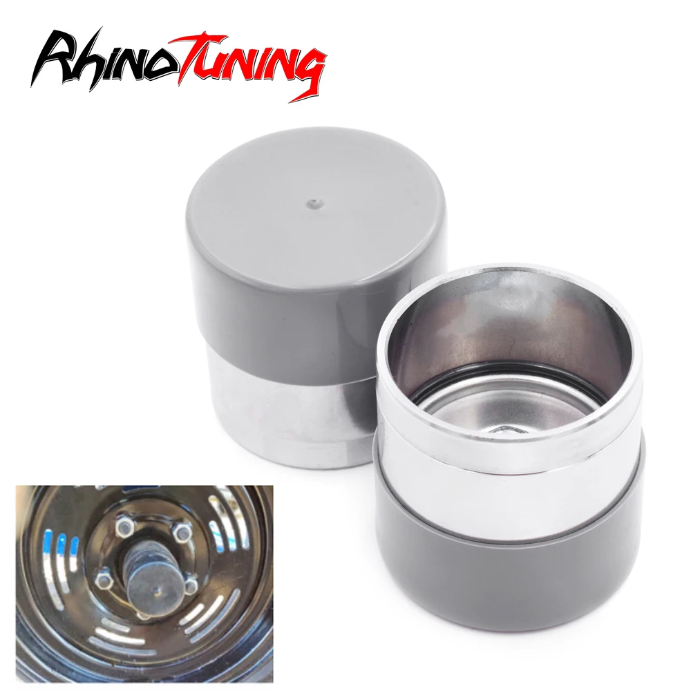 2pcs 51mm1.98in Alloy Wheel Bearing Protector Caps For Rim Trailer Boat RVs Dust Cover Grey Car Exterior Accessrories Silver enlee e mz504 2pcs corrosion prevention aluminum alloy tire valve caps universal valve stem dustproof covers for bike road bike mountain bike schrader valve red