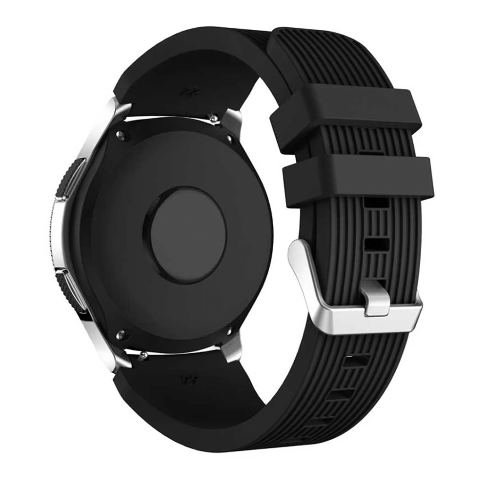 22 мм силиконовый ремешок для часов samsung Galaxy Watch 46 мм gear S3 Frontier ремешок классические умные часы браслет умные аксессуары - Цвет: Black