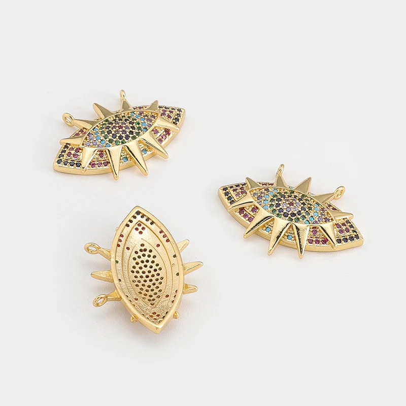2Pcs Multicolor Sun Designer Charms Eye Pendant For DIY Earrings Necklace Bracelet Make Accessories Jewelry Making Gold