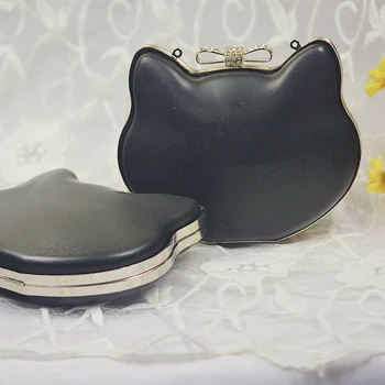

Cat Shape Black Plastic Box Clutch Handle Metal purse frame Accessories for restoring ancient Bag Purse Frames Handles Drop ship