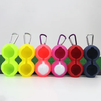 

2Pcs Silicone Golf Ball Protective Cover Soft Waist Holder Sleeve storage Bag with Carabiner Holder Keyring Golfing Accessories for 2Balls M88