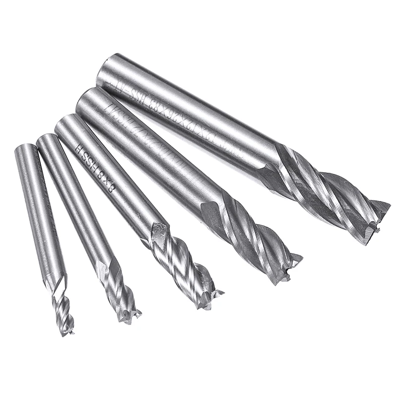 4-12mm HSS Drill Bit Mill Straight Shank 4 Flute For Power Milling Cutter Router 