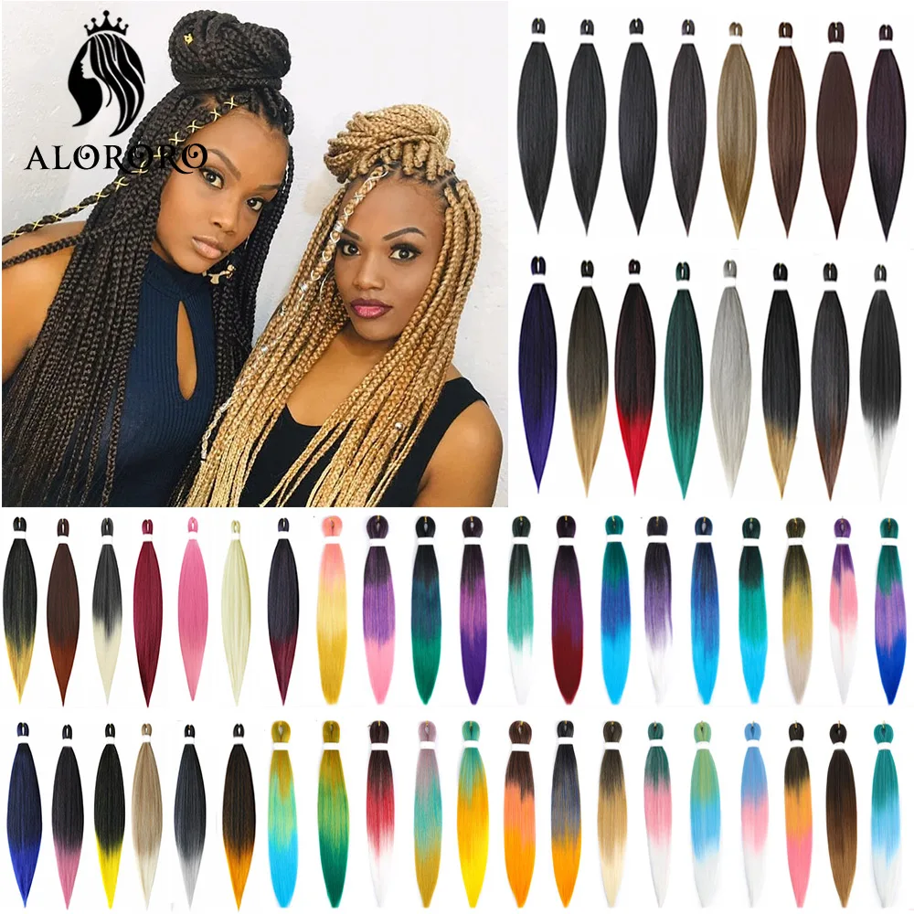 20/26/30 Inch Braiding Hair Synthetic Crochet Hair for Jumbo Braids Pre Stretched Hair Extensions Hot Water Setting Alororo