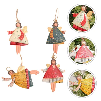 

4Pcs Xmas Tree Ornament Desktop Decor Angel Pendant Angel Doll Decor Angel Girl Adornment For Home Xmas Tree