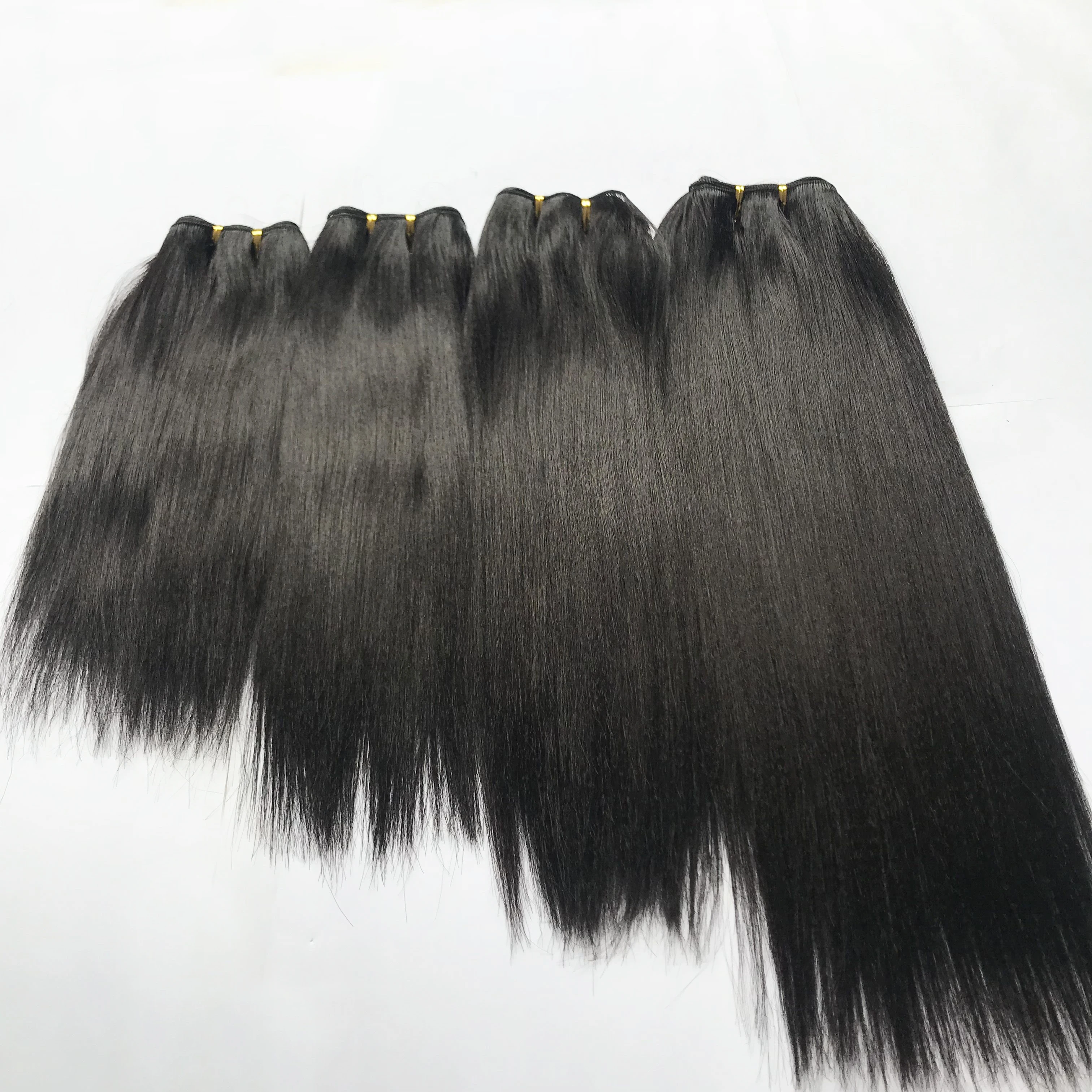 Adorable Synthetic Hair Quattro YAKI WAVE 4PCS+1 Set /8-14inch Extension Weave Bundles With Closure African American Afro