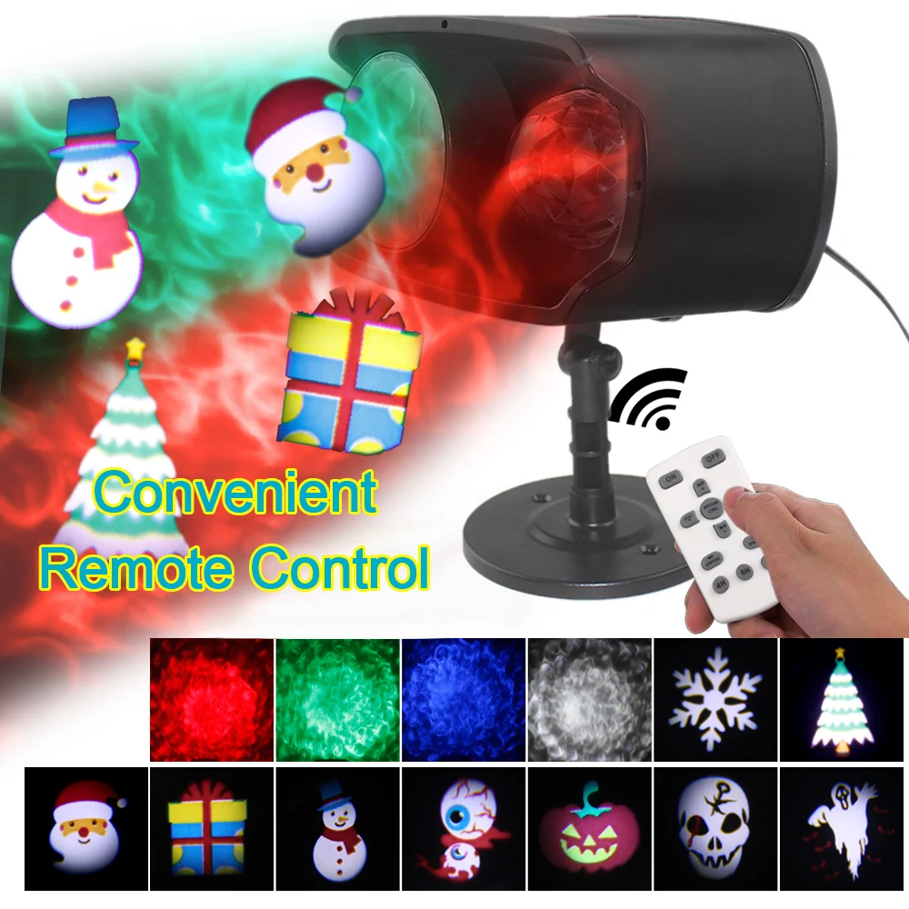 

Christmas Decorative LED Lights Christmas Projector Light with 12 Slides Patterns Dual Heads Landscape Home Party Decoration
