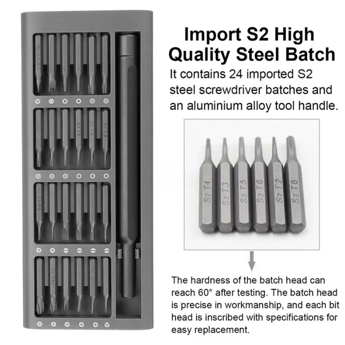 New Hot 25 In 1 Multi-Tool Magnetic Screwdriver Heads Set Repair Kit with Alloy Case USJ99