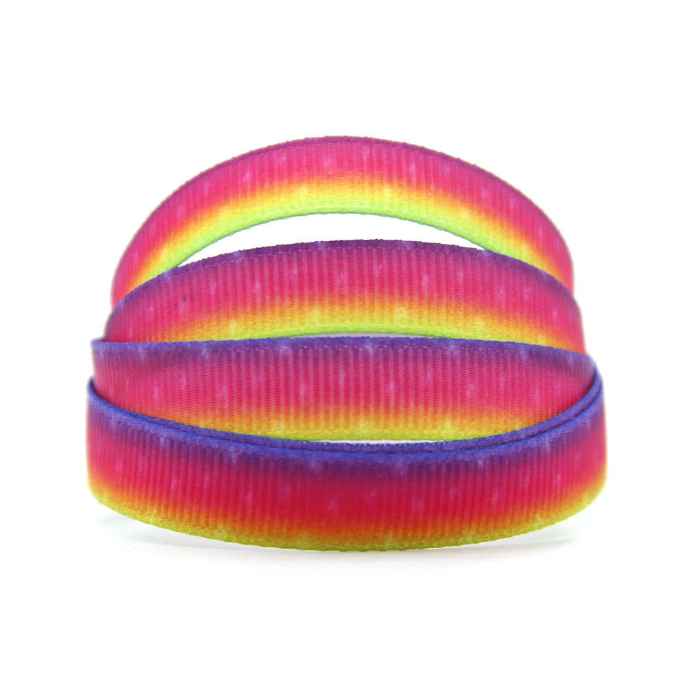 1076282028 Давид аксессуары 5Y 9 мм радужные градиентные корсажные ленты DIY Hairbow аксессуары Швейные поставки обертывание, 5Yc8480 - Color: 1076282028