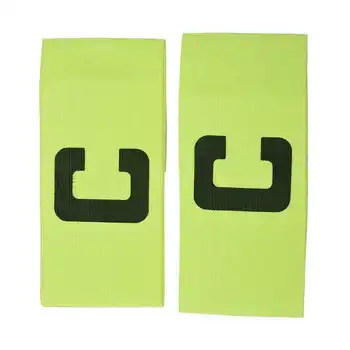 

2x Elastic C Prints Football Soccer Player Captain Armband Green