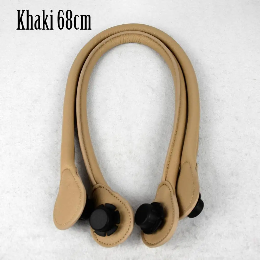 khaki 68cm TANQU короткий длинный круглый Pu искусственная кожа ручка для Obag классический мини O сумка женские сумки на плечо - Цвет: khaki 68cm