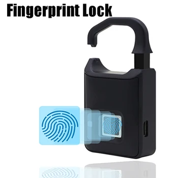 

USB Rechargeable Smart Door Keyless Fingerprint Lock Security Luggage Electronic Finger Print Biometric Digital Padlock Locker