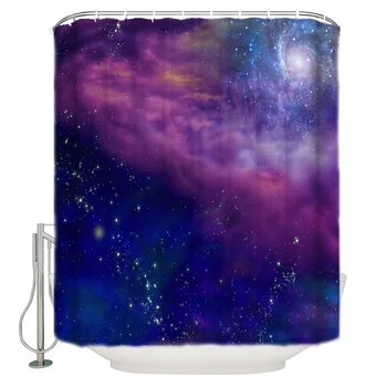 

Starry Sky Space Galaxy Stars Astronomy Shower Curtain Waterproof Curtains Polyester Bath Curtain