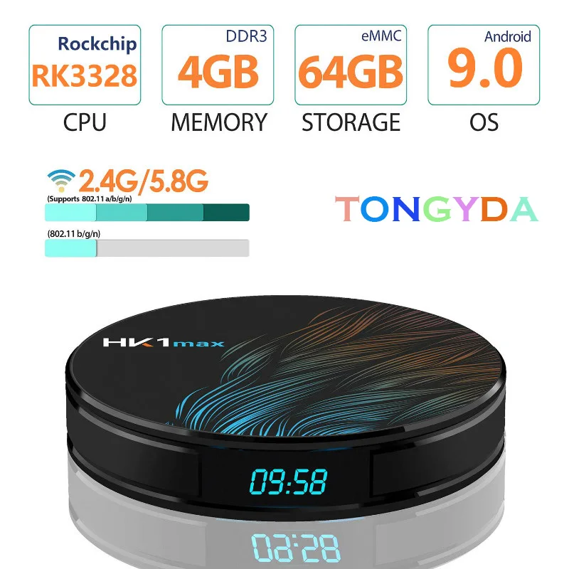 HK1MAX Android 9 0 Smart tv box 2 4G/5G Wifi BT 4 RK Четырехъядерный 4K 1080P Full HD hk1 max смарт-приставка Netflix KD