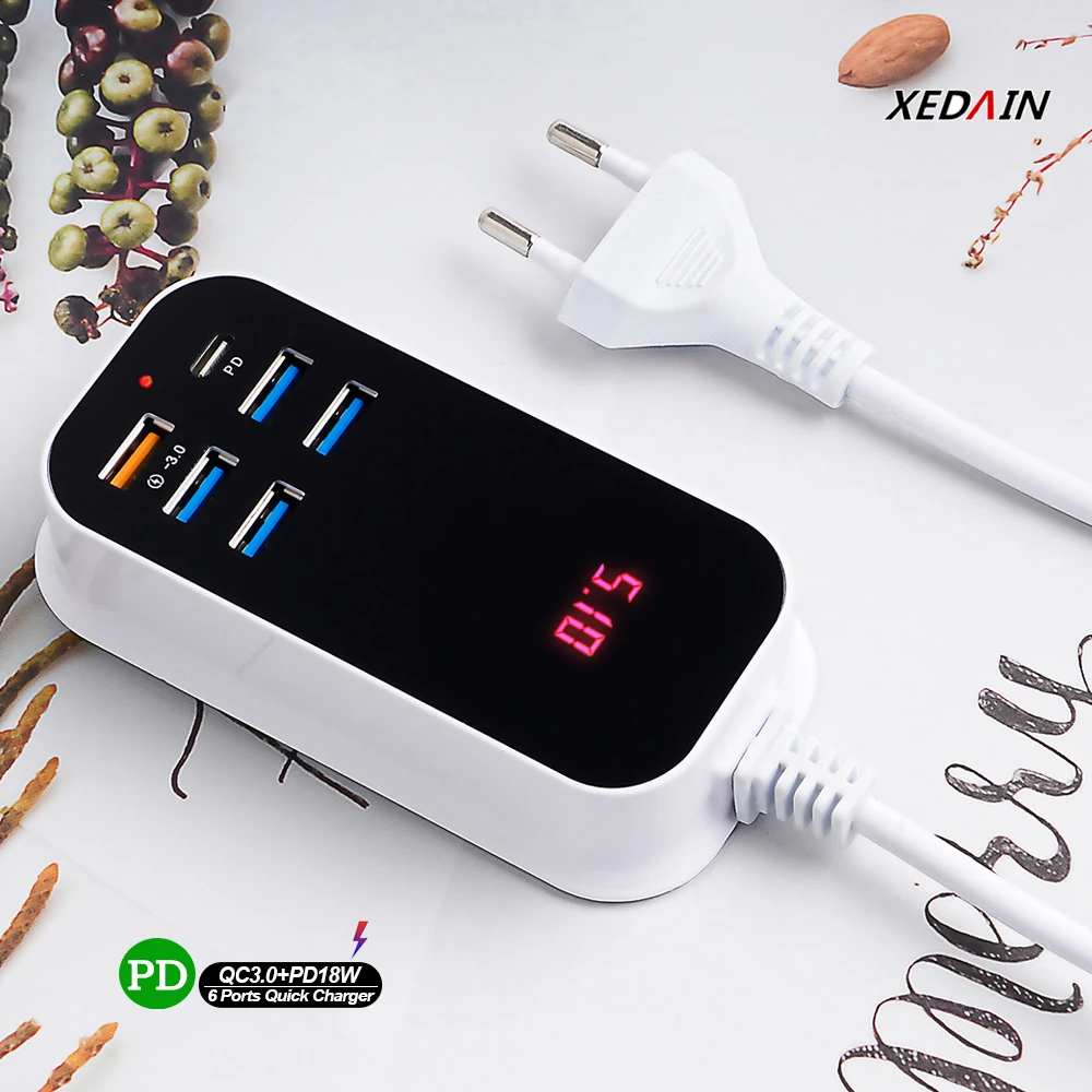 usb quick charge 3.0 PD Fast Charging Multi-Port USB Charger For iPhone iPad Xiaomi Samsung Huawei Charging 5V/3A EU/U.S. Plug Adapter 65 w charger