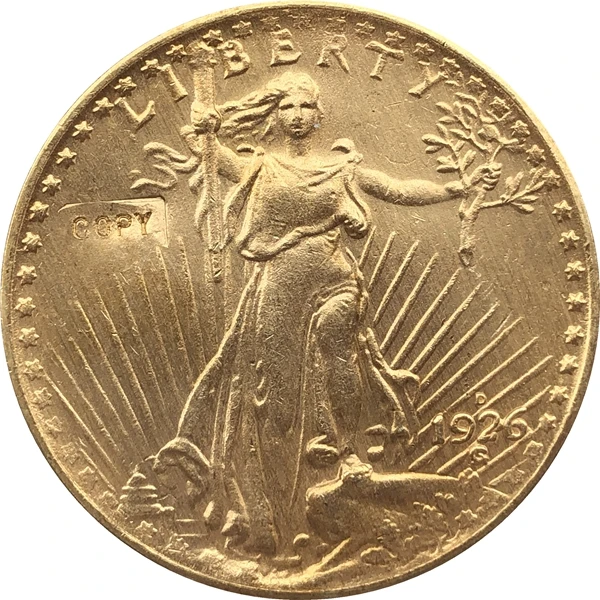 США 1926-D$20 St. Копия монеты с изображением гауденция