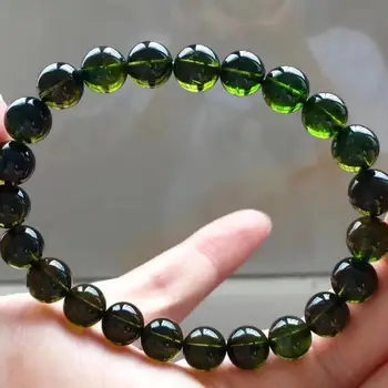 

Free Shipping 8MM Natural Colorful Tourmaline Crystal ROUND Clear Beads Bracelet
