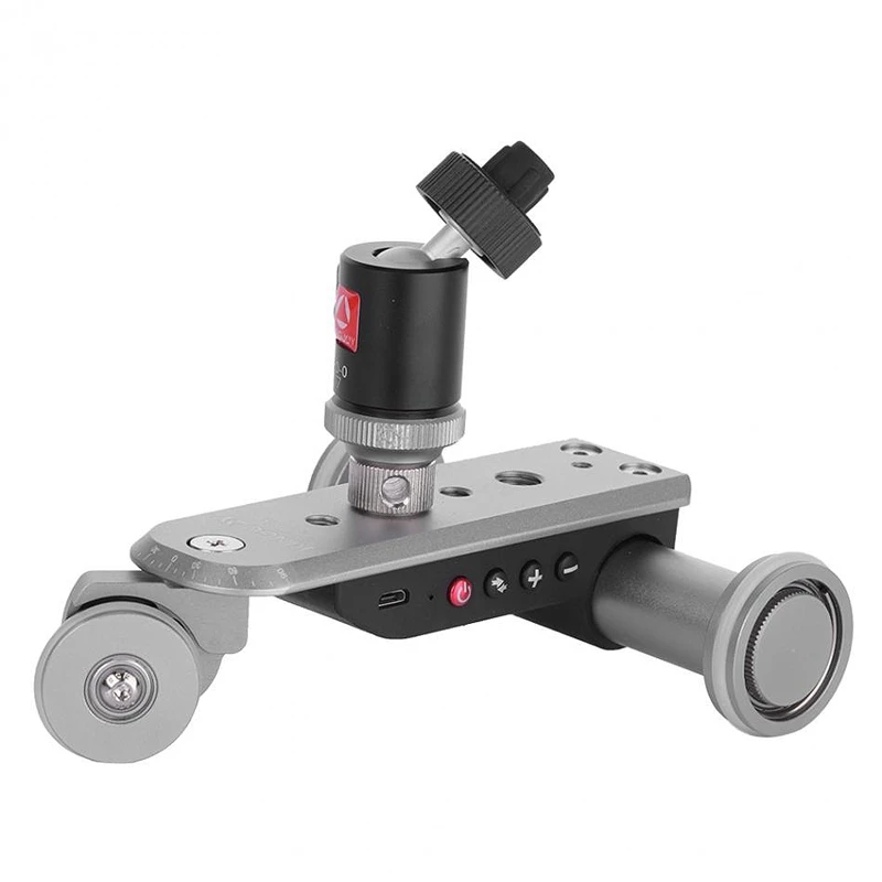 

FFYY-KINGJOY Ppl-06S Mini Aluminium Alloy Motorized Electric Track Slider Motor Dolly Truck 3-Wheel Car Slider For Camera Camcor