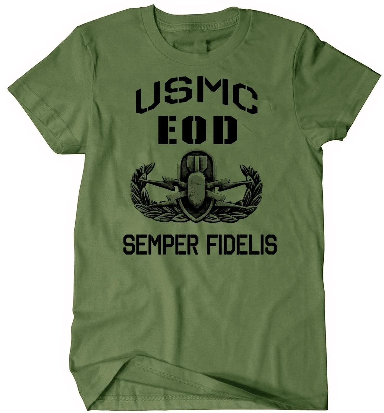 

2018 Summer Fashion Hot USMC T-Shirt US Marines EOD Explosive Ordnance Disposal Men Cotton Tee Semper Fi Tee shirt