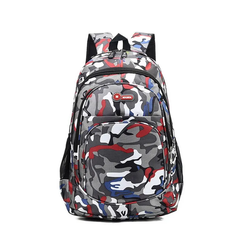 NIBESSER два размера камуфляжные водонепроницаемые школьные сумки для девочек и мальчиков Детский рюкзак Детская сумка для книг Mochila Escolar школьный рюкзак - Цвет: Red small