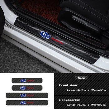 

4Pcs 3D Car-styling Vinyl Carbon Fiber Door Sills Stickers For Subaru Forester outback Lion XV Impreza WRX WRC STI BRZ Ascent