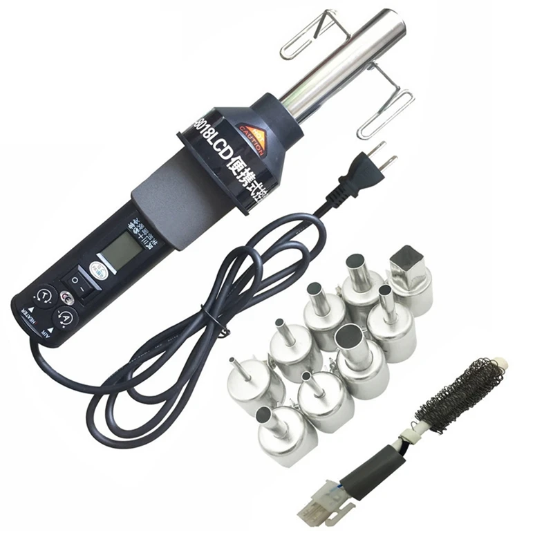 

Us Plug ,8018 Hot Air Solder Soldering Rework Station 110V 450W Heat Air Lcd Display Adjustable Temperature For Ic Smd Repair