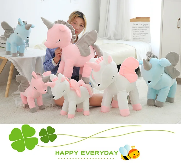 

INS Hot Selling CHILDREN'S Room Decoration Powder Meng Angel Sleep Pegasus Plush Toys Pacify Unicorn Doll