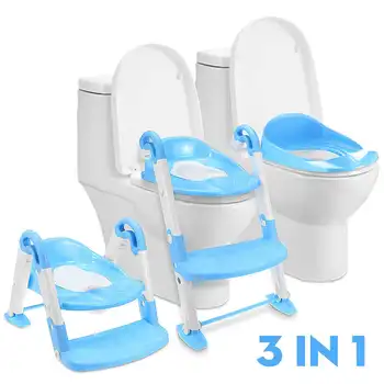 

3 in 1 Folding Baby Potty Infant Kids Toilet Training Seat with Adjustable Ladder Portable Urinal Potty Training Seat Children