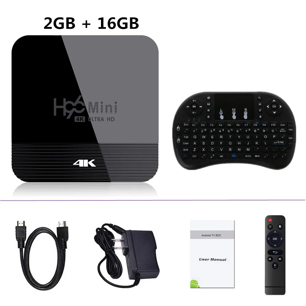 2GB 16GB keyboard H96 мини H8 Android 9,0 ТВ приставка RK3228A четырехъядерный 2 Гб 16 Гб Смарт ТВ приставка 2,4G 5G Wifi BT4.0 H.265 4K Google плеер медиаплеер - Цвет: 2GB 16GB keyboard
