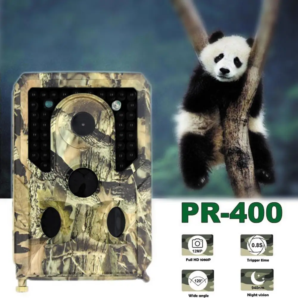 

PR-400 Trail Infrared Hunting Camera Video Photo Traps 3PIR LED Photo Traps 12MP 1080P HD Night Vision Scouting Animal Camera