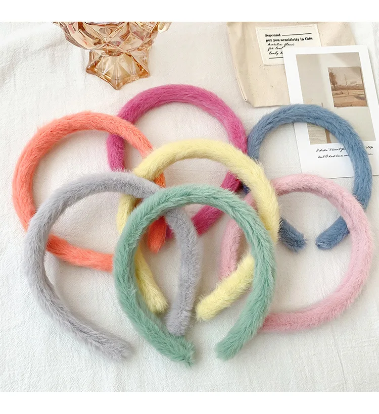 baby accessories diy Autumn Winter Plush Headbands For Girls Fashion Candy Color Hairband Children Hair Styling Tools Kids Hair Wear Headdress baby accessories coloring pages	