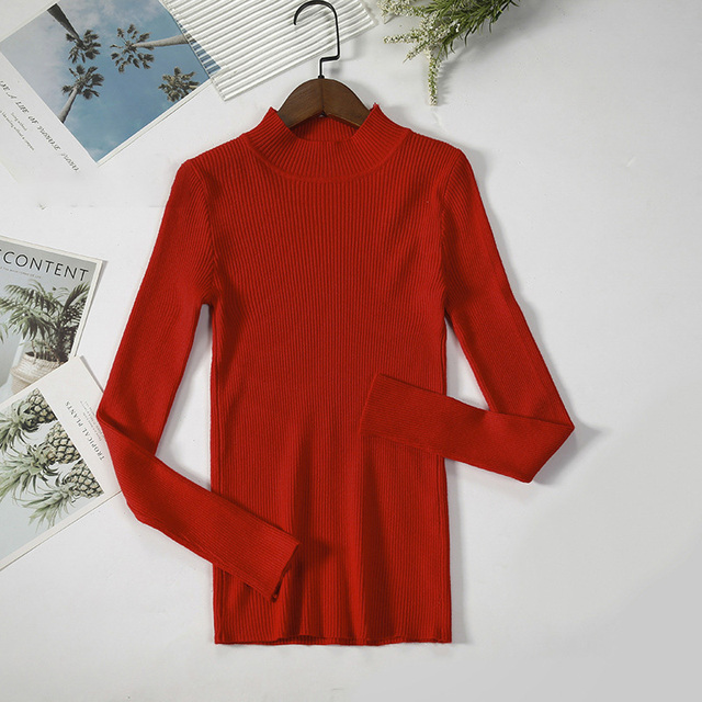 Autumn Winter Basic Turtleneck Sweaters Women Knitting Bottoming Sweaters Warm Pullovers Slim Long Sleeve Tops Female