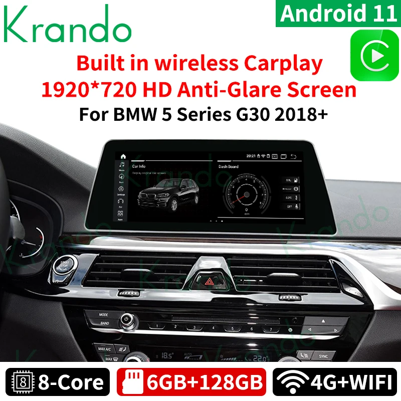 Автомобильный GPS-навигатор Krando Android 11 0 6G 128G 10 25 для BMW 5 серии G30 EVO 2018-2020