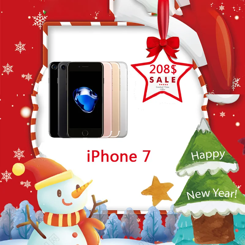 Unlocked Original Apple iPhone 7 Quad-core Mobile phone 12.0MP camera
32G/128G/256G Rom IOS Fingerprint touch ID phone
