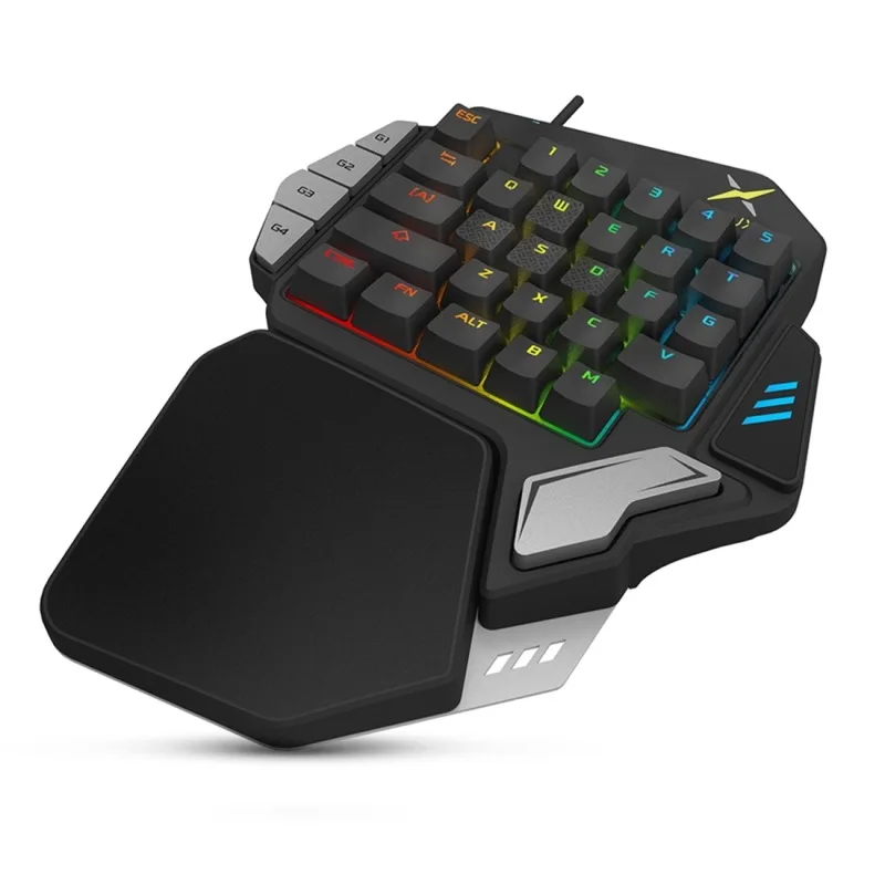 

Delux T9X One-Handed Machinery Gaming Keyboard with RGB Backlight of USB Wired Keyboard (Chicken Version