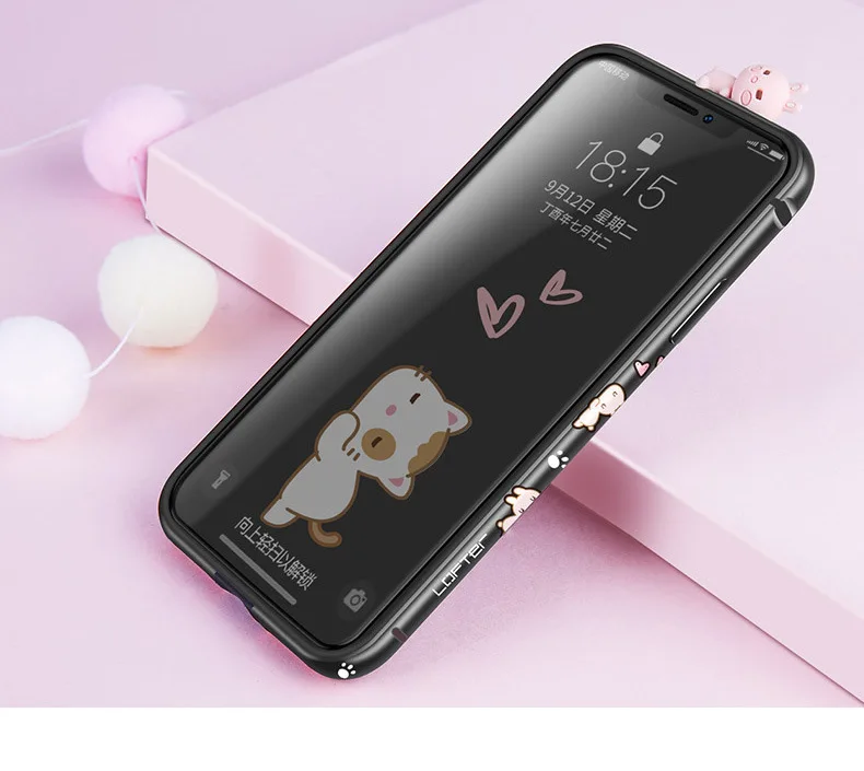 Мультяшный бампер для Apple iPhone X XS XR XS MAX для iPhone 11 чехол рамка с кукольной металлической силиконовой крышкой защитный ковер Capinha