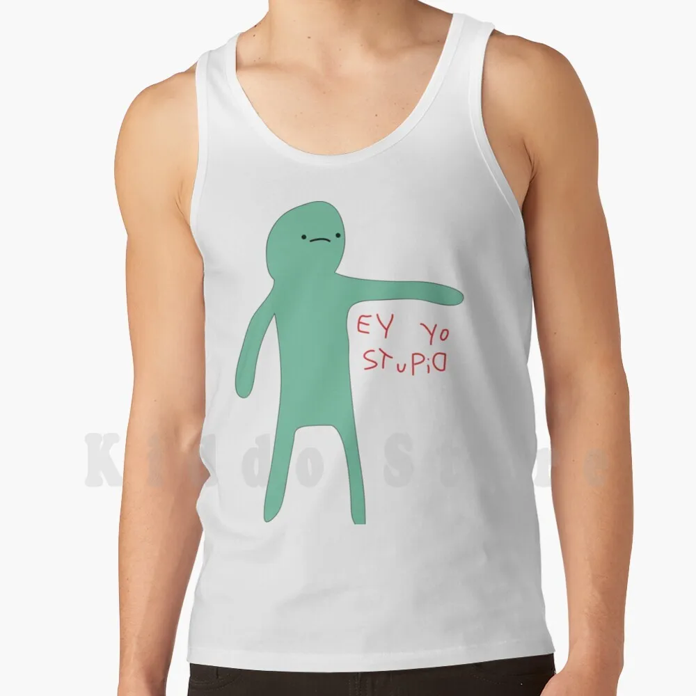 Canottiere Blob Ossive Canotte Gilet 100% Cotone Blob Honest Dummy Ey Yo Unive Funny Selly Human Kawaii Meme Joke Bossy