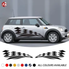 ^^Best Offers 2X Checkered Flag Styling Car Door Side Stripes Body Vinyl Decal For MINI Cooper S R50 R52 R53 One JCW Accessories ^^Best Offers 2X Checkered Flag Styling Car Door Side Stripes Body Vinyl Decal For MINI Cooper S R50 R52 R53 One JCW Accessories