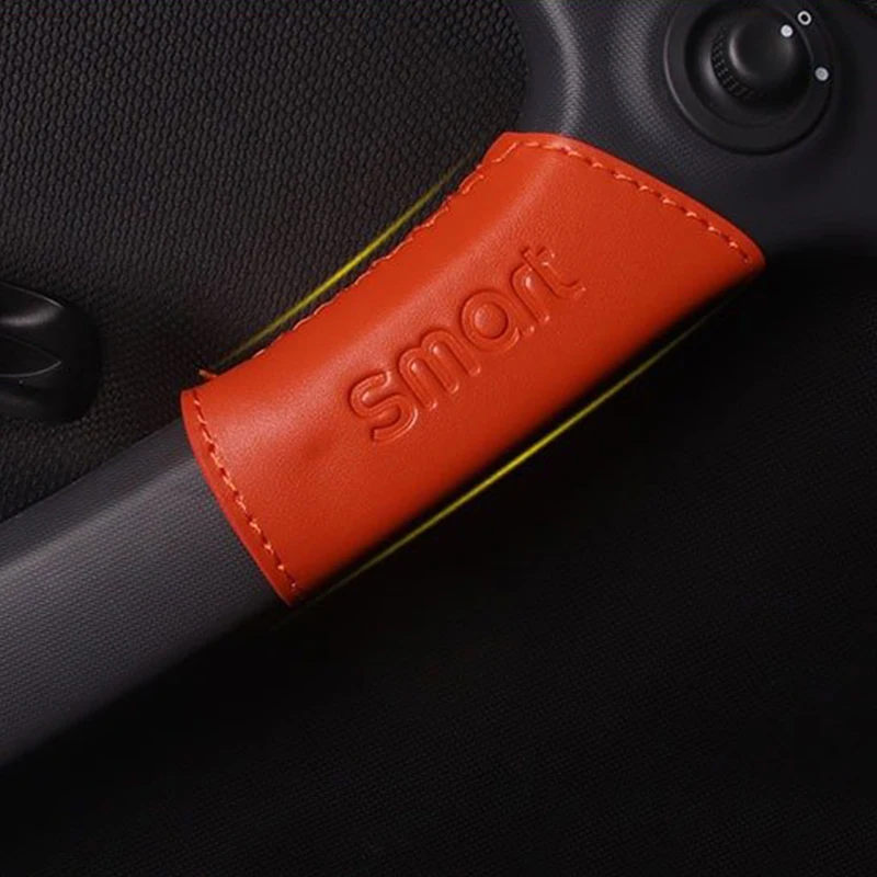 

Car Door Handle Pad Interior leather Protection Decoration Cover For Mercedes Smart 453 fortwo Car Styling Accessories
