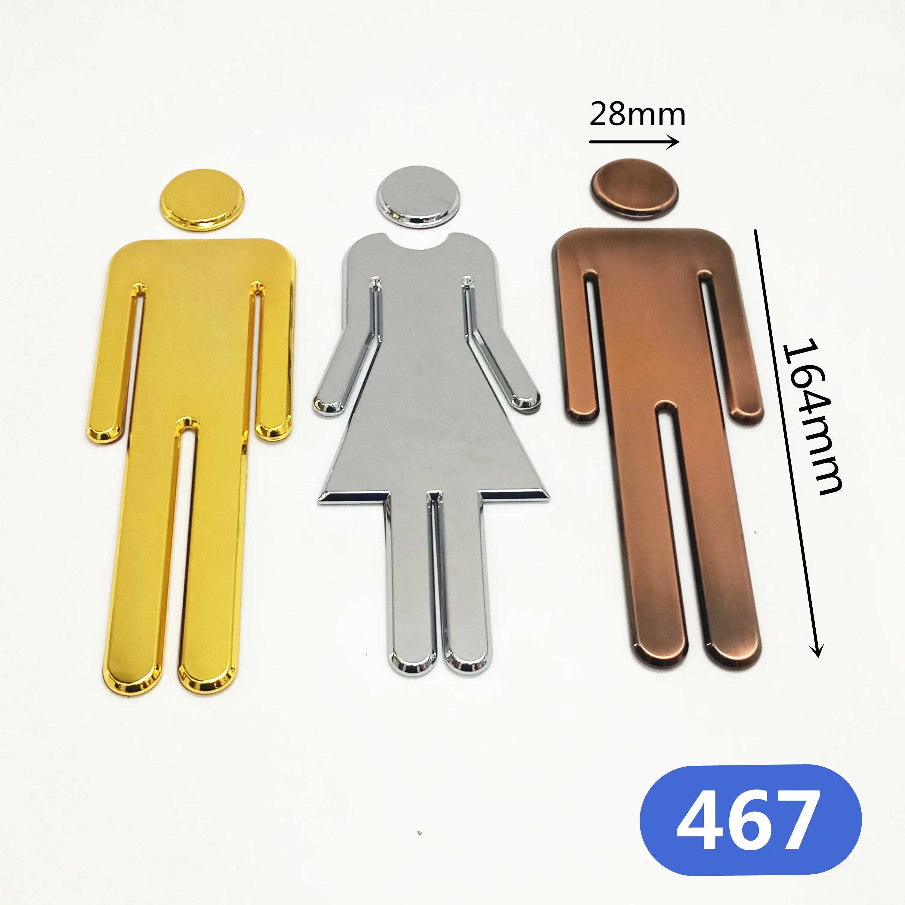 3D DIY Men Women Toilet Door Sign Sticker Bathroom Restroom WC Door Sign for Toilet Wall Sticker Entrance
