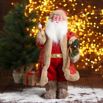 

Santa Claus "In a red checkered fur coat with gifts" 24x45 cm 5036048