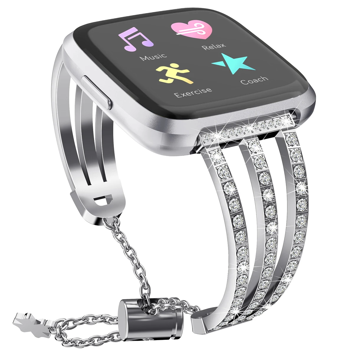 Ремешок для часов из нержавеющей стали с бриллиантами и ремешком для Fitbit Versa 2, сменный ремешок для fitbit versa Lite Correa