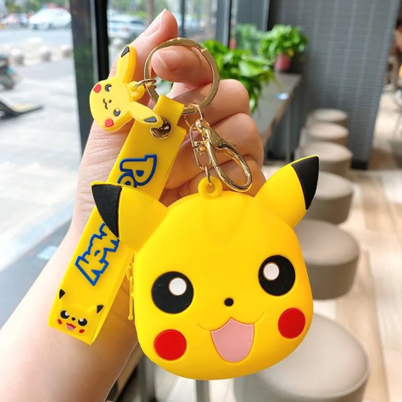 

Мультяшный Кошелек для монет kawaii Pokemon Anime Pikachu, портативная силиконовая сумка для хранения, клатч для мальчиков и девочек