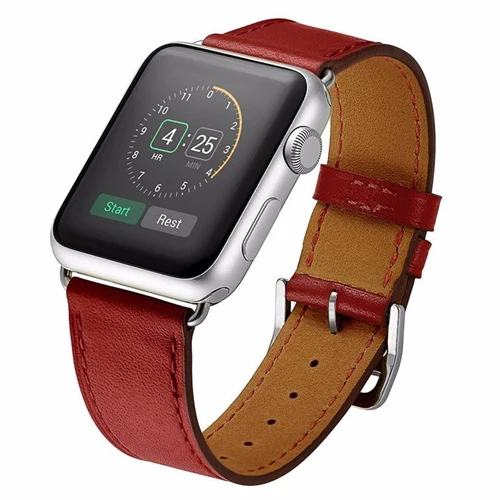 red Ремешок для apple watch band 44 мм 40 мм кожаный ремешок iwatch 42 мм 38 мм одиночный походный браслет ремешок для apple watch 4 5 3 2 1 - Цвет ремешка: red