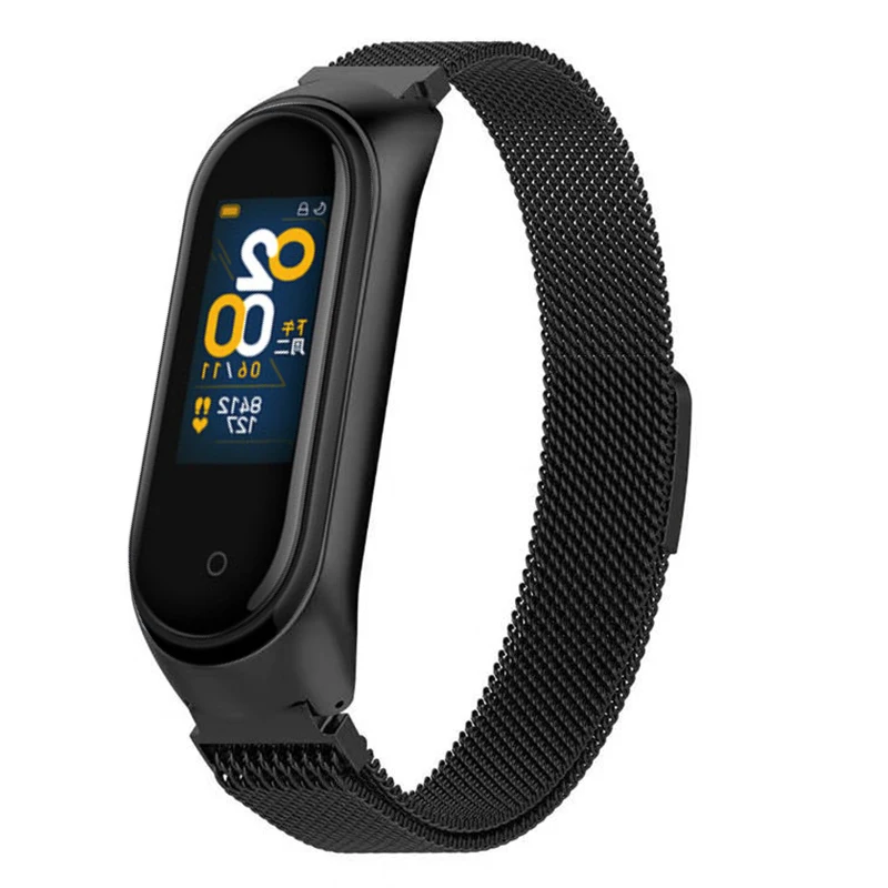 milanese loop-Black Ремешок на запястье mi lanese Loop для Xiao mi Band 3/4 браслет из нержавеющей стали для умных часов mi band 4 mi band 3 - Цвет: milanese loop-Black
