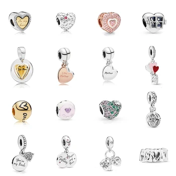 

CHAMSS New Love Mother Heart Charm Beads 925 Sterling Silver Original 1:1 Wholesale To Mother To Send Girlfriend Romantic Gift