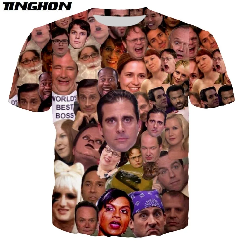 XS 7XL Многоликий Michael Скотт милые рубашки с коротким рукавом футболки принтом