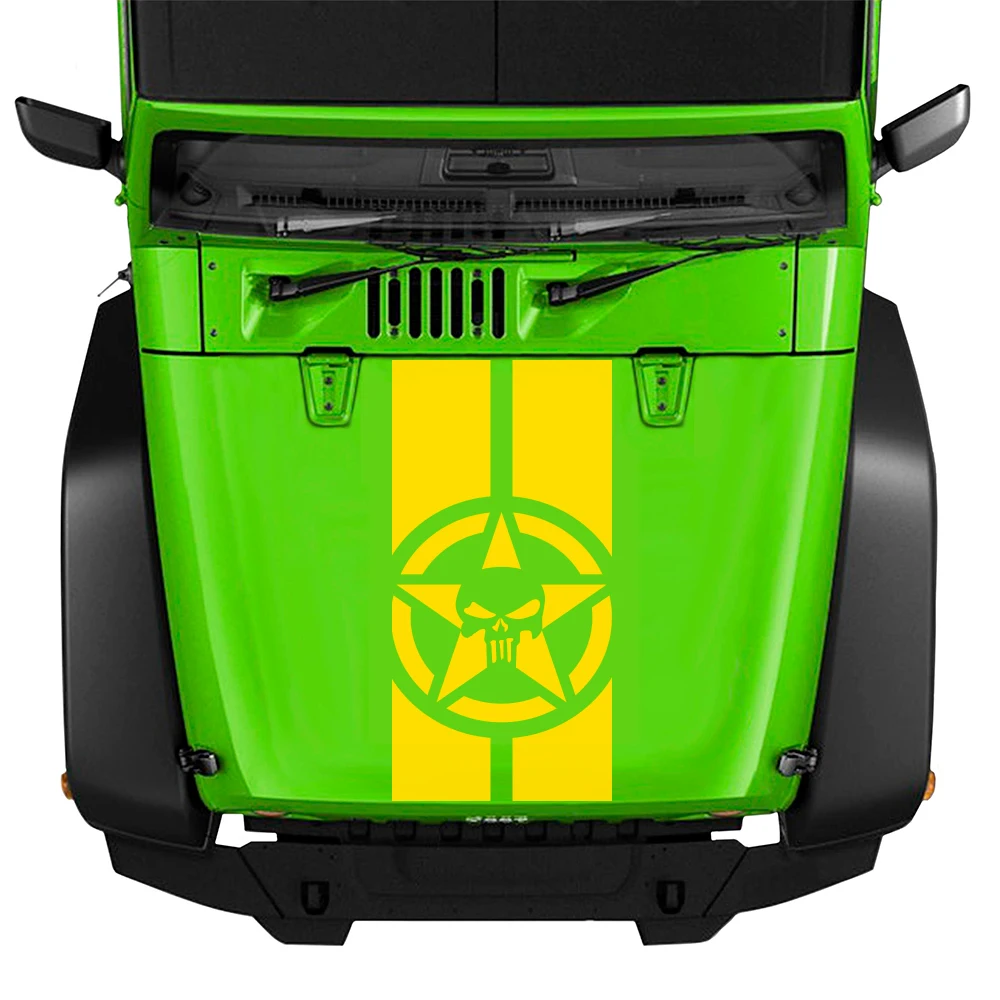Skull Army Hood Decals For Jeep 4